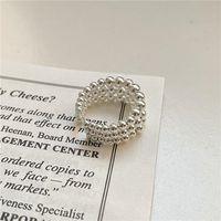 Retro Solid Color Sterling Silver Polishing Open Rings main image 4