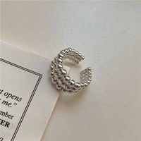 Retro Solid Color Sterling Silver Polishing Open Rings main image 2