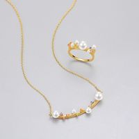 Classic Style Geometric Sterling Silver Plating Inlay Zircon Gold Plated Necklace main image 2