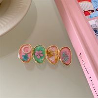 Japanese Style Flower Alloy Patchwork Hair Clip main image 5