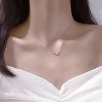 Simple Style Geometric Sterling Silver Inlay Zircon Necklace main image 3