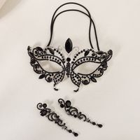 Retro Water Droplets Alloy Inlay Rhinestones Halloween Women's Earrings Mask main image 3