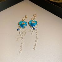 Fashion Heart Shape Flower Butterfly Alloy Inlay Artificial Crystal Zircon Earrings sku image 52