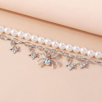 Vacation Star Spider Artificial Pearl Zinc Alloy Inlay Rhinestones Women's Double Layer Necklaces main image 7