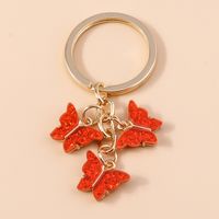 Cute Butterfly Metal Women's Bag Pendant Keychain sku image 4