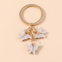 Cute Butterfly Metal Women's Bag Pendant Keychain sku image 3