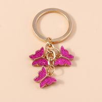 Cute Butterfly Metal Women's Bag Pendant Keychain sku image 5