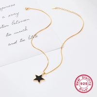 Casual Elegant Star Sterling Silver Plating 18k Gold Plated Pendant Necklace main image 6