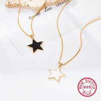 Casual Elegant Star Sterling Silver Plating 18k Gold Plated Pendant Necklace main image 8