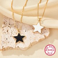 Casual Elegant Star Sterling Silver Plating 18k Gold Plated Pendant Necklace main image 1