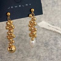 1 Pair Lady Solid Color Plating Copper Drop Earrings main image 1