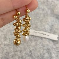 1 Pair Lady Solid Color Plating Copper Drop Earrings main image 4