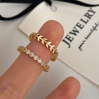 Casual Round Copper Plating Inlay Zircon Gold Plated Open Rings sku image 2