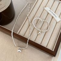 Classic Style Heart Shape Copper Bracelets Necklace main image 3