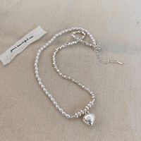 Classic Style Heart Shape Copper Bracelets Necklace sku image 2