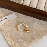 Klassischer Stil Runden Süßwasserperle Kupfer Überzug Vergoldet Ringe Armbänder Halskette sku image 1