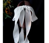 Elegant Solid Color Bow Knot Cloth Handmade Hair Clip sku image 1