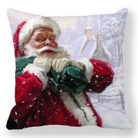 Pastoral Santa Claus Elk Cotton Pillow Cases sku image 1