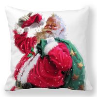 Pastoral Santa Claus Elk Cotton Pillow Cases sku image 7