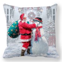 Pastoral Weihnachtsmann Elch Baumwolle Kissenbezüge sku image 10