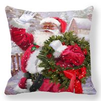 Pastoral Santa Claus Elk Cotton Pillow Cases sku image 17