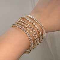 Modern Style Solid Color Copper Plating Inlay Zircon Bracelets main image 1