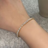 Modern Style Solid Color Copper Plating Inlay Zircon Bracelets main image 5