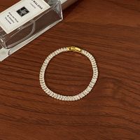 Modern Style Solid Color Copper Plating Inlay Zircon Bracelets sku image 2