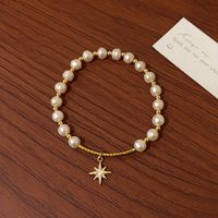 Casual Bear Flower Freshwater Pearl Copper Plating Inlay Zircon Gold Plated Bracelets sku image 4