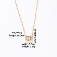 Wholesale Casual Sweet Square 304 Stainless Steel Copper Inlay Rhodium Plated Zircon Pendant Necklace sku image 6