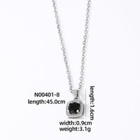 Acier Inoxydable 304 Alliage Plaqué Argent Hip Hop Style Vintage Style Simple Placage Incruster Carré Zircon Pendentif sku image 3