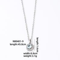 Wholesale Casual Sweet Square 304 Stainless Steel Copper Inlay Rhodium Plated Zircon Pendant Necklace sku image 9