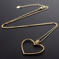 Simple Style Heart Shape Copper White Gold Plated Gold Plated Zircon Pendant Necklace In Bulk main image 3