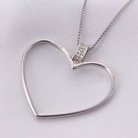Simple Style Heart Shape Copper White Gold Plated Gold Plated Zircon Pendant Necklace In Bulk sku image 1