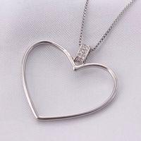 Simple Style Heart Shape Copper White Gold Plated Gold Plated Zircon Pendant Necklace In Bulk main image 5