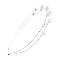 Simple Style Solid Color Alloy Inlay Artificial Pearls Hair Band sku image 1