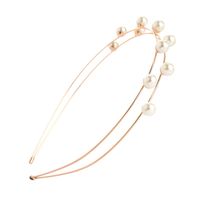 Simple Style Solid Color Alloy Inlay Artificial Pearls Hair Band sku image 2