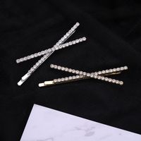 Sweet Solid Color Alloy Plating Inlay Rhinestones Hair Clip main image 1