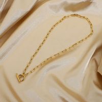 Elegant Simple Style Classic Style Solid Color Stainless Steel Toggle Necklace sku image 1