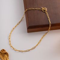 Elegant Simple Style Classic Style Solid Color Stainless Steel Toggle Necklace main image 4