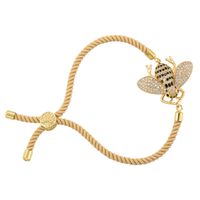 Casual Estilo Moderno Estilo Simple Ronda Líneas Soga Cobre Enchapado Trenza Chapado En Oro De 18 Quilates. Mujeres Pulseras De Cordón main image 6