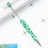 Retro Creative Plastic Handmade Leopard Print Floral Cow Beaded Pen sku image 20