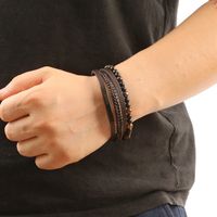 Hip Hop Retro Giro Cuero Sintético Aleación Hombres Brazalete main image 1