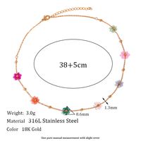 Wholesale Sweet Simple Style Classic Style Flower Stainless Steel Beaded Plating 18k Gold Plated Bracelets Necklace sku image 3