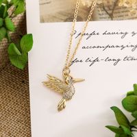 Modern Style Classic Style Bird Copper 18k Gold Plated Zircon Pendant Necklace In Bulk main image 4