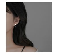 1 Pair Simple Style Heart Shape Inlay Sterling Silver Zircon Drop Earrings main image 3