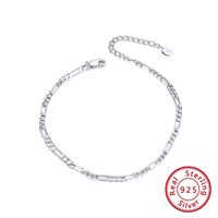 Vacation Simple Style Solid Color Sterling Silver Plating 14k Gold Plated White Gold Plated Rhodium Plated Women's Anklet sku image 2