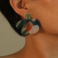 1 Pair Simple Style Artistic Petal Arylic Cloth Drop Earrings sku image 1
