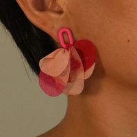 1 Pair Simple Style Artistic Petal Arylic Cloth Drop Earrings sku image 3
