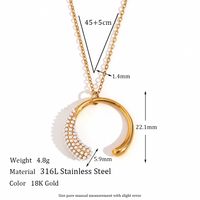 Vintage Style Simple Style Classic Style Animal Smiley Face Stainless Steel Plating Inlay Artificial Pearls 18k Gold Plated Pendant Necklace sku image 4
